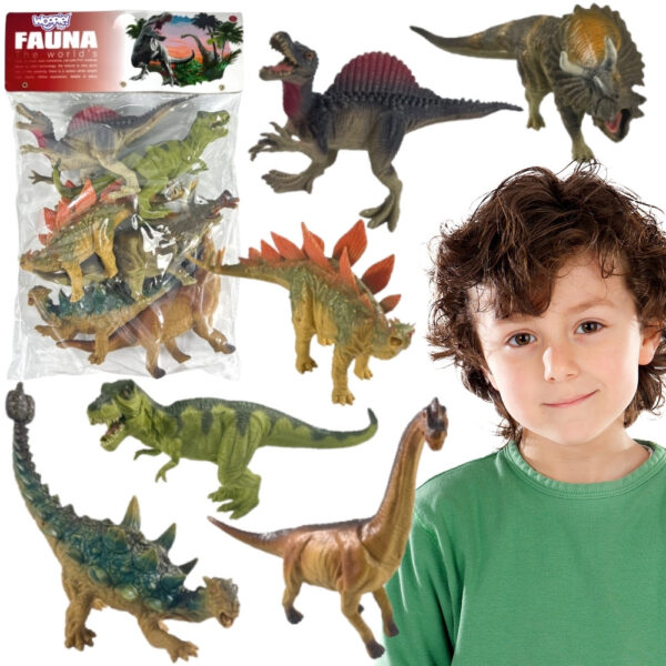 WOOPIE Zestaw Figurek Dinozaurów 6 Sztuk T-Rex