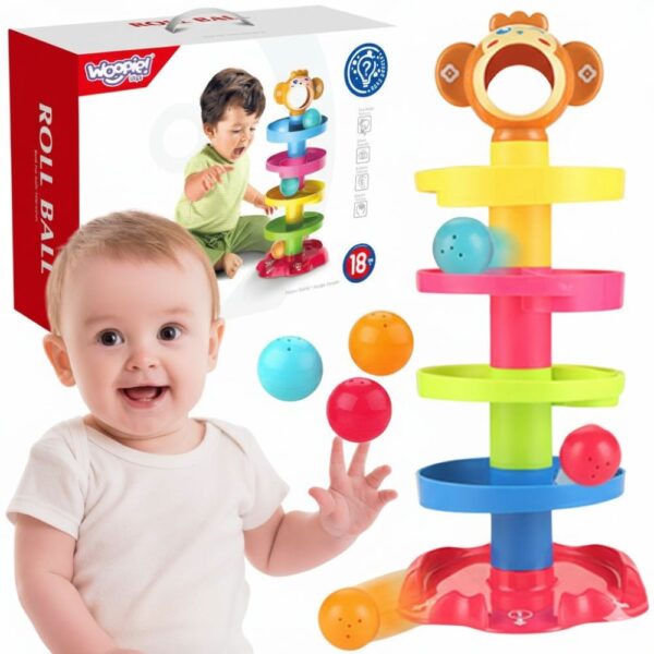WOOPIE BABY Kulodrom Tor Kulkowy Zestaw Spirala + 3 Kulki