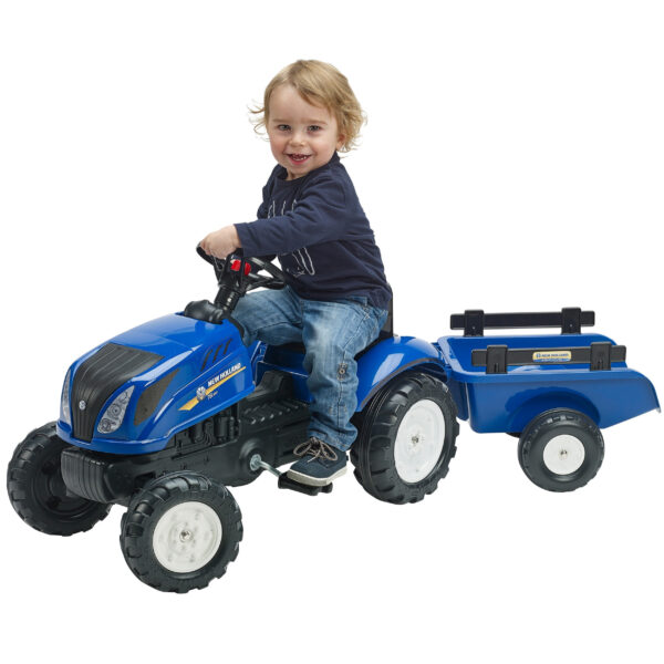 FALK Traktor na Pedały New Holland z Przyczepą i Otwieraną Maską 2-5 lat