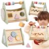 VIGA Drewniana Układanka Sorter Kształtów Montessori Klocki Liczydło PolarB