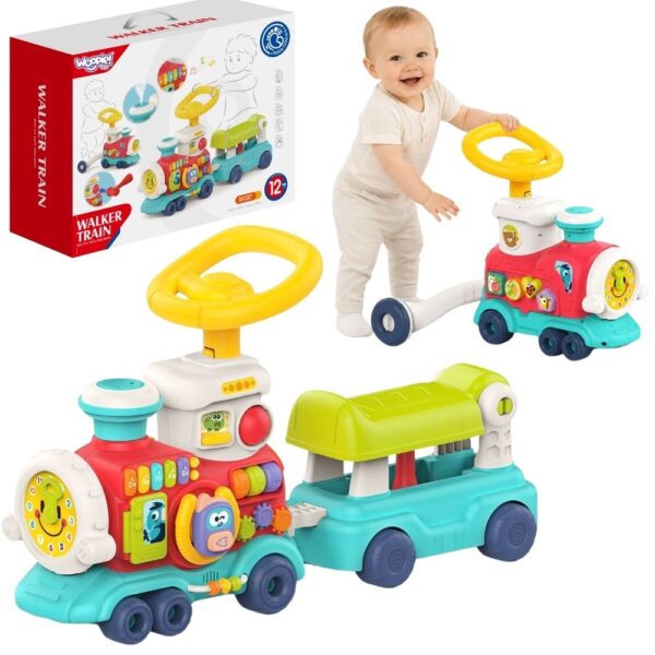 WOOPIE BABY Lokomotywa Pchacz Jeździk 2w1 Interaktywny Pociąg